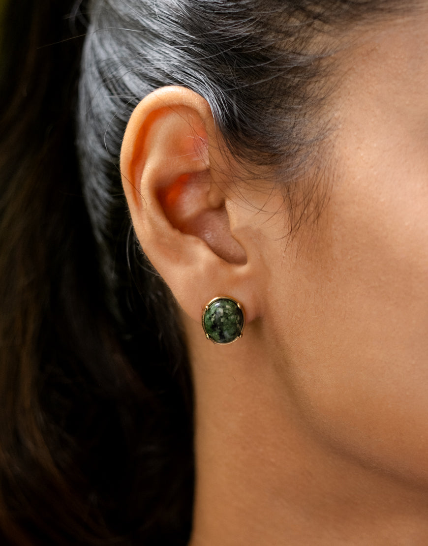 Green Beaded Stud