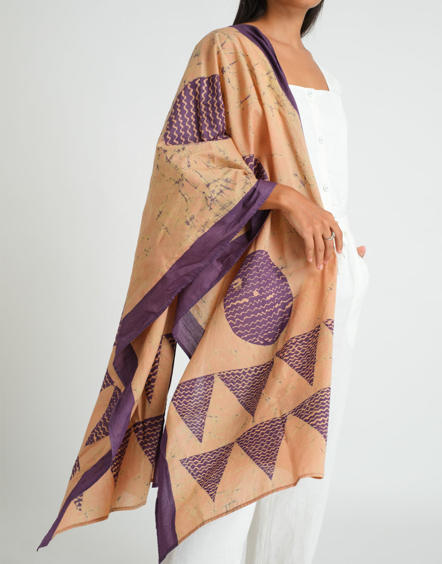 Purple Multi Batik Shawl