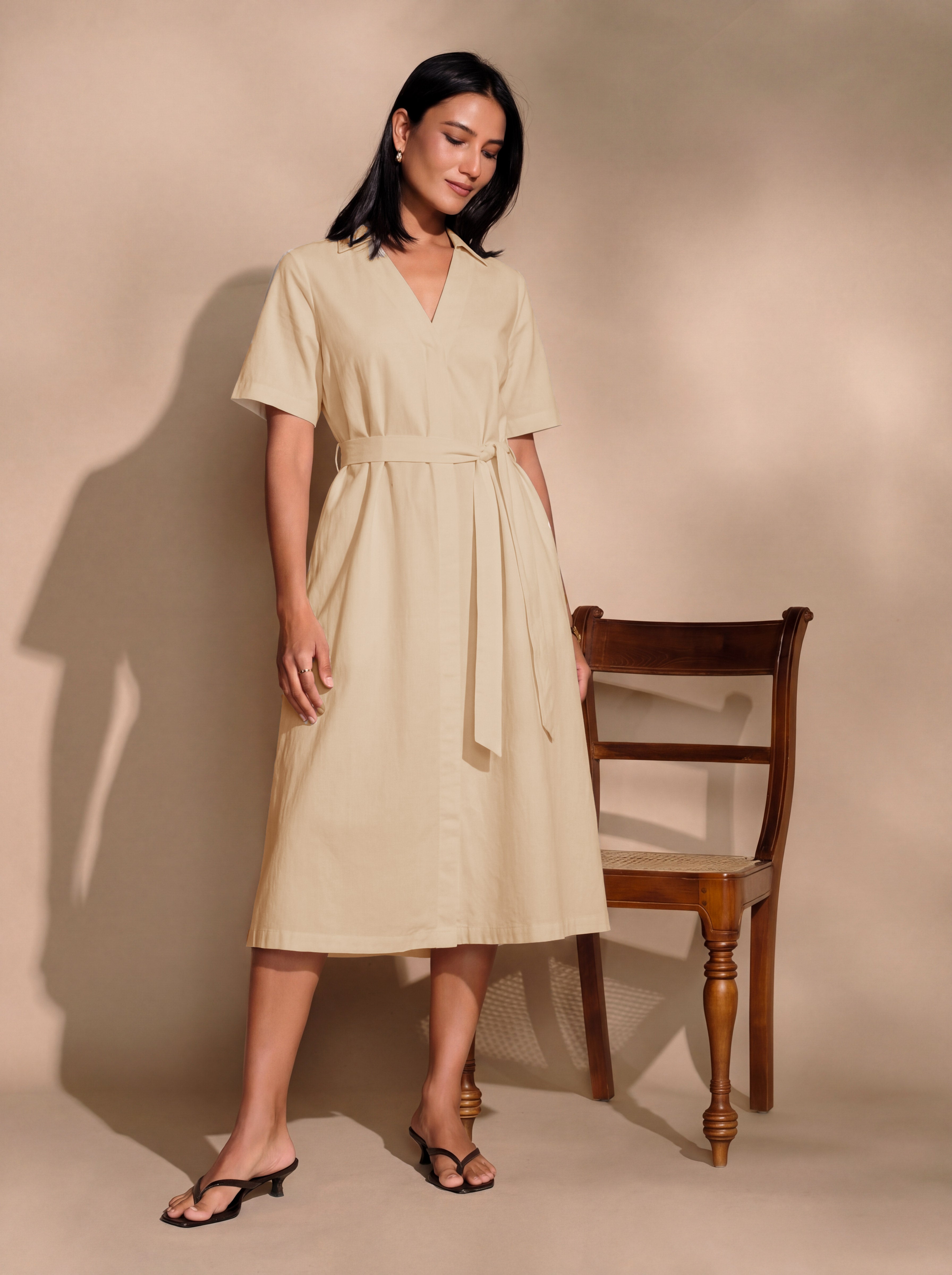 mila midi dress khaki Mila Dress – Arienti