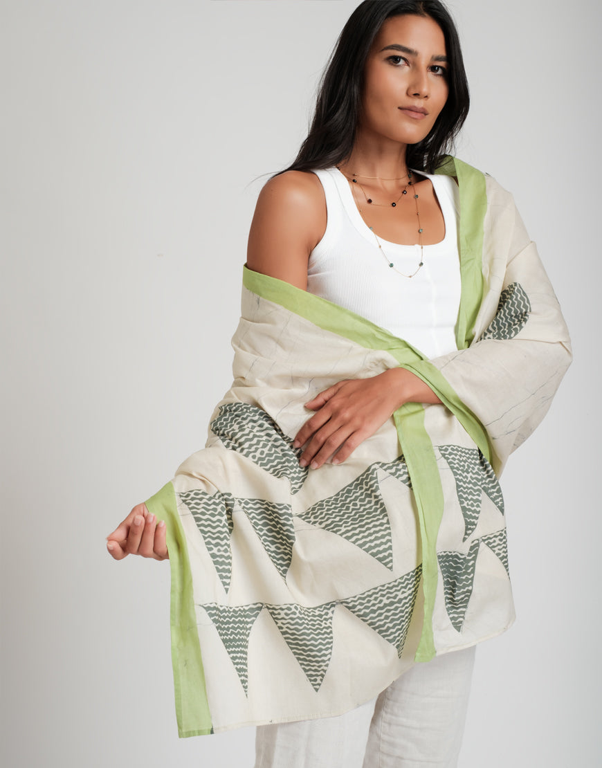 Green Batik Shawl