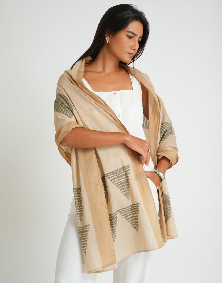 Beige Batik Shawl