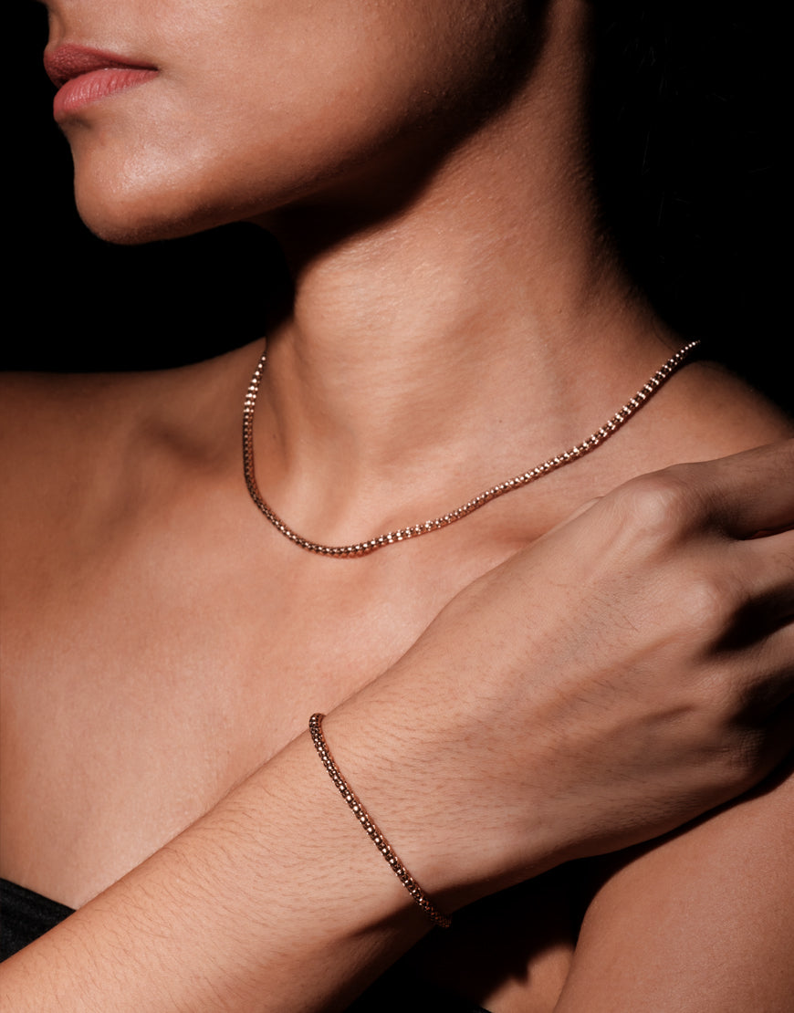 Rose Gold Rounded Link Chain Bracelet