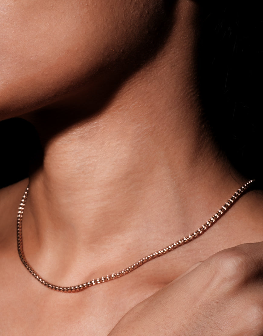 Rose Gold Rounded Link Chain Necklace