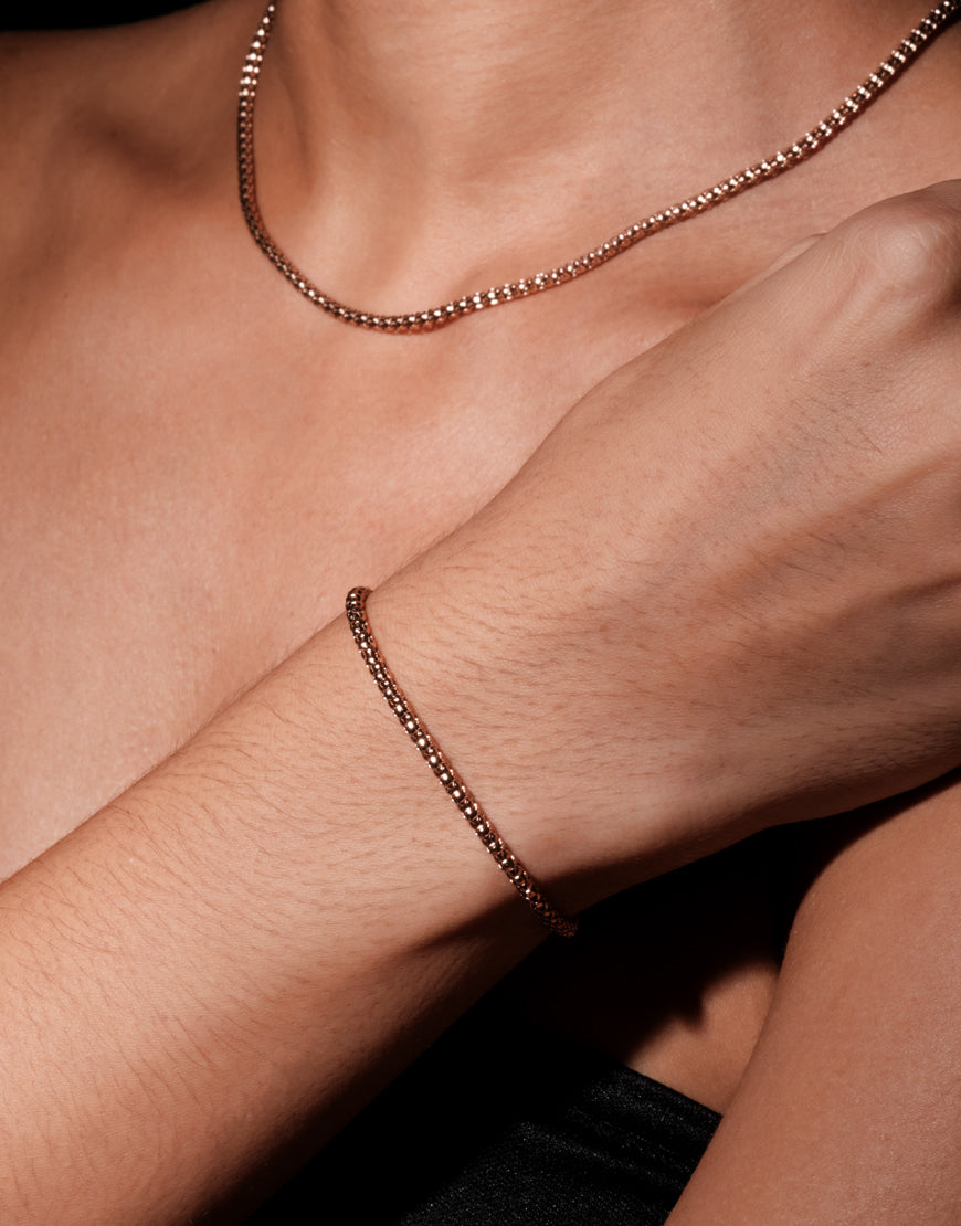 Rose Gold Rounded Link Chain Bracelet