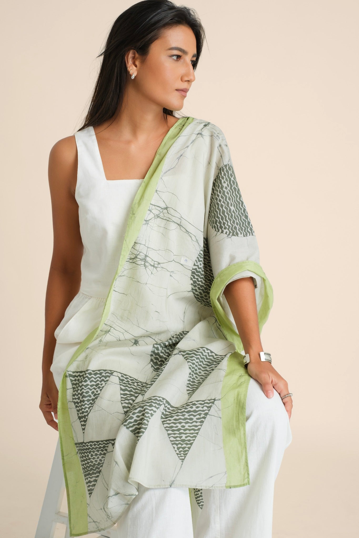 Green Batik Shawl