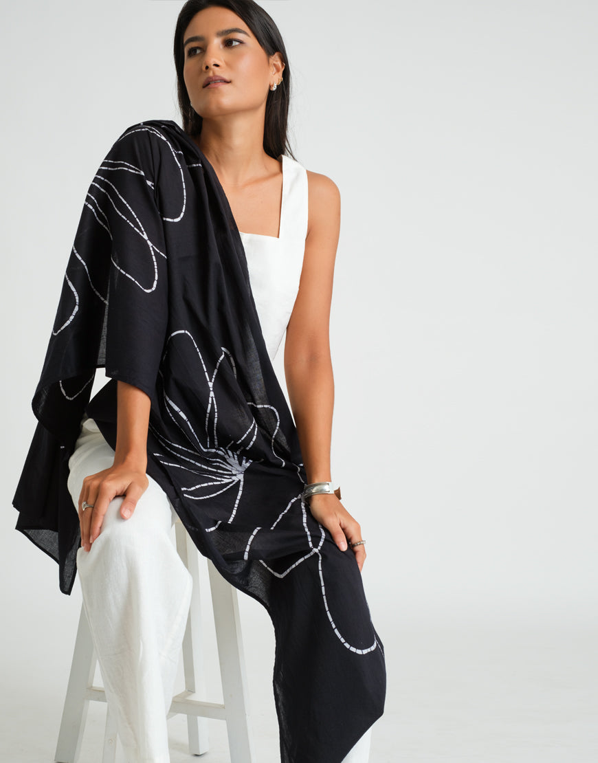 Black Batik Shawl