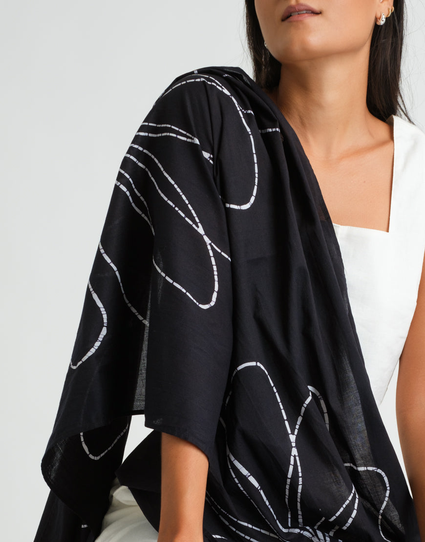 Black Batik Shawl