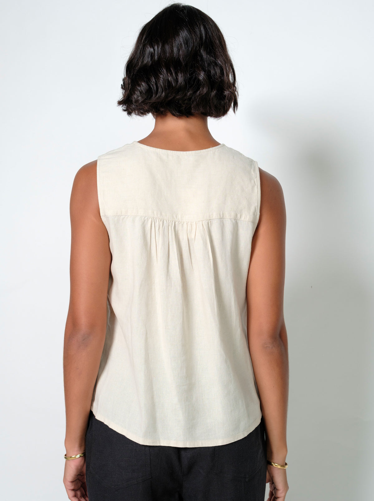 Ines Sleeveless Linen Top