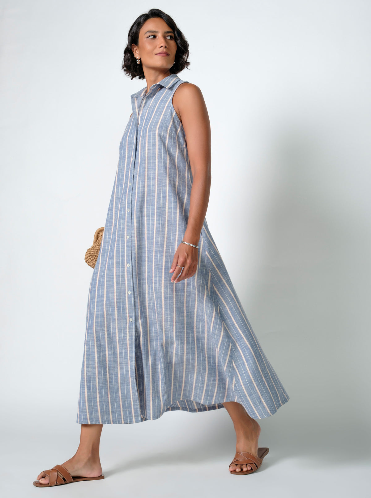 Agni Striped Linen Dress