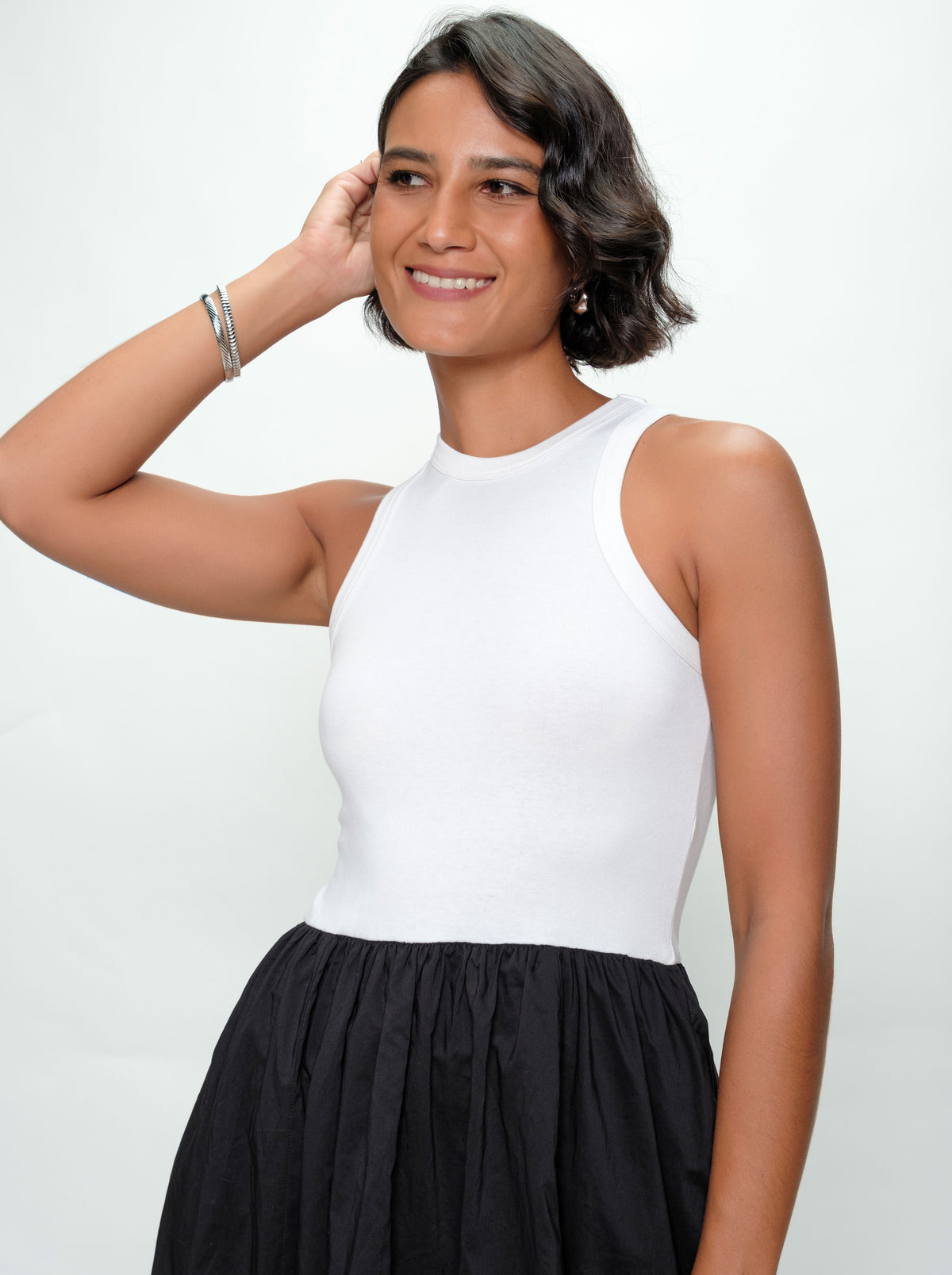 Merah Bubble Hem Dress