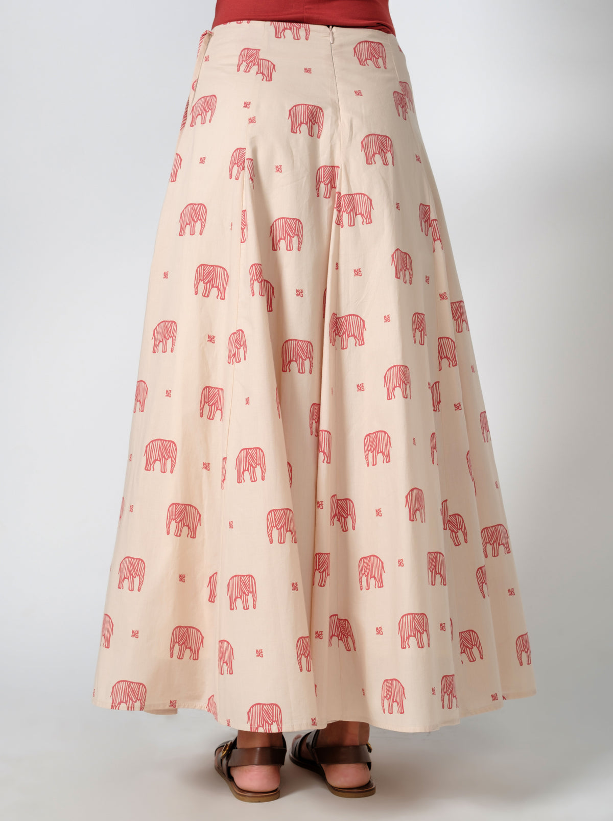 Aurora Mahali Cotton Printed Panel Maxi Skirt