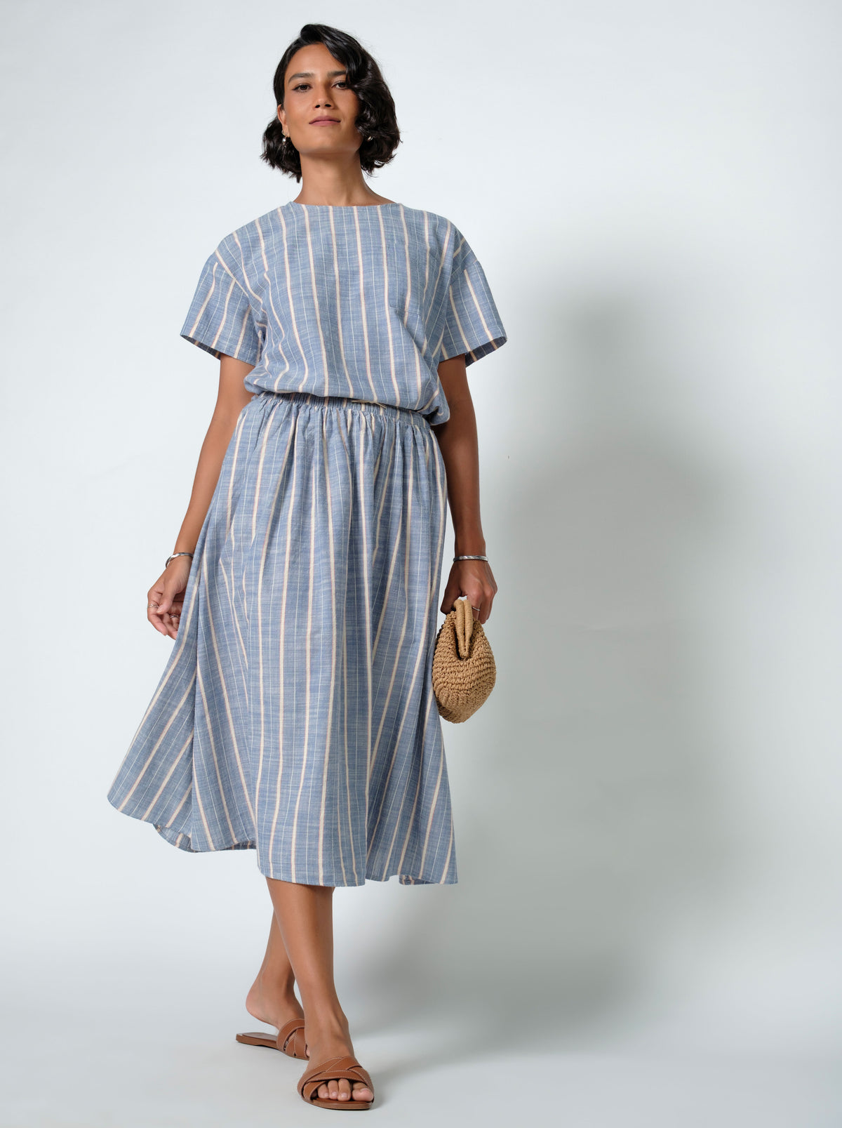Kensy Striped Linen Top