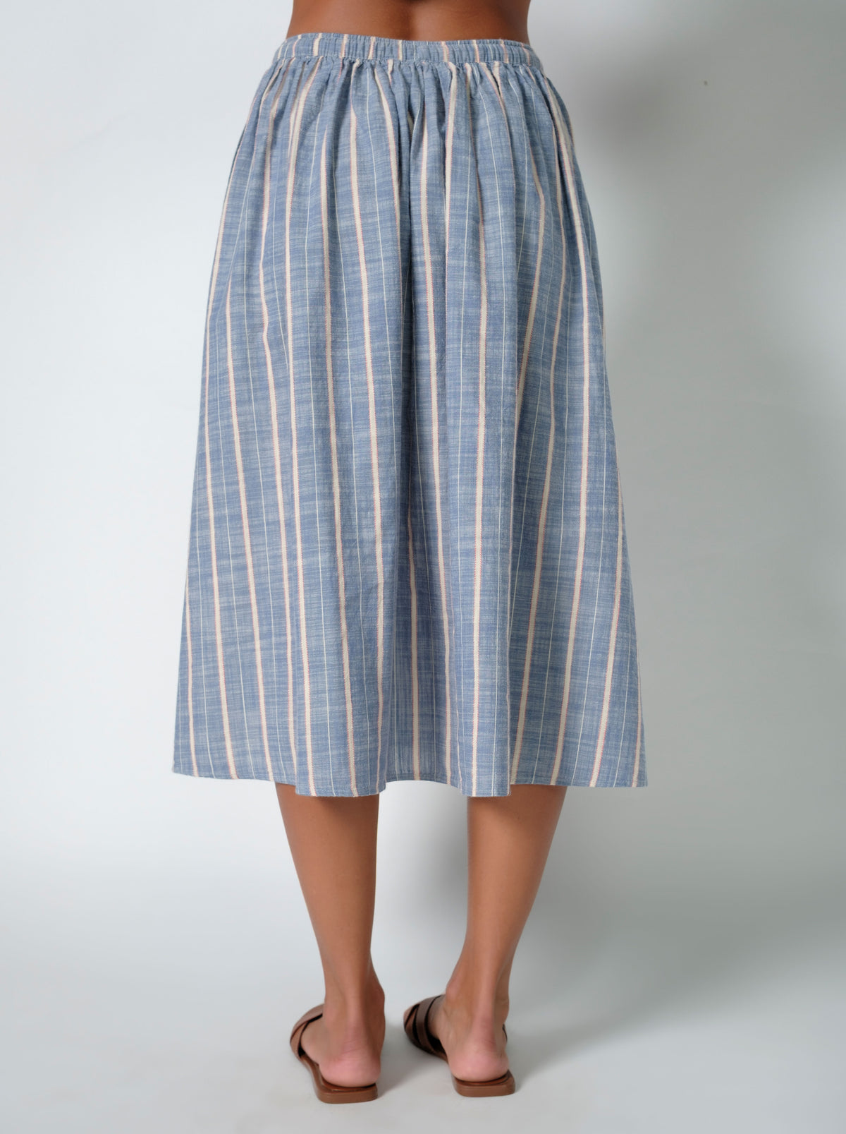 Leah Striped Linen Skirt