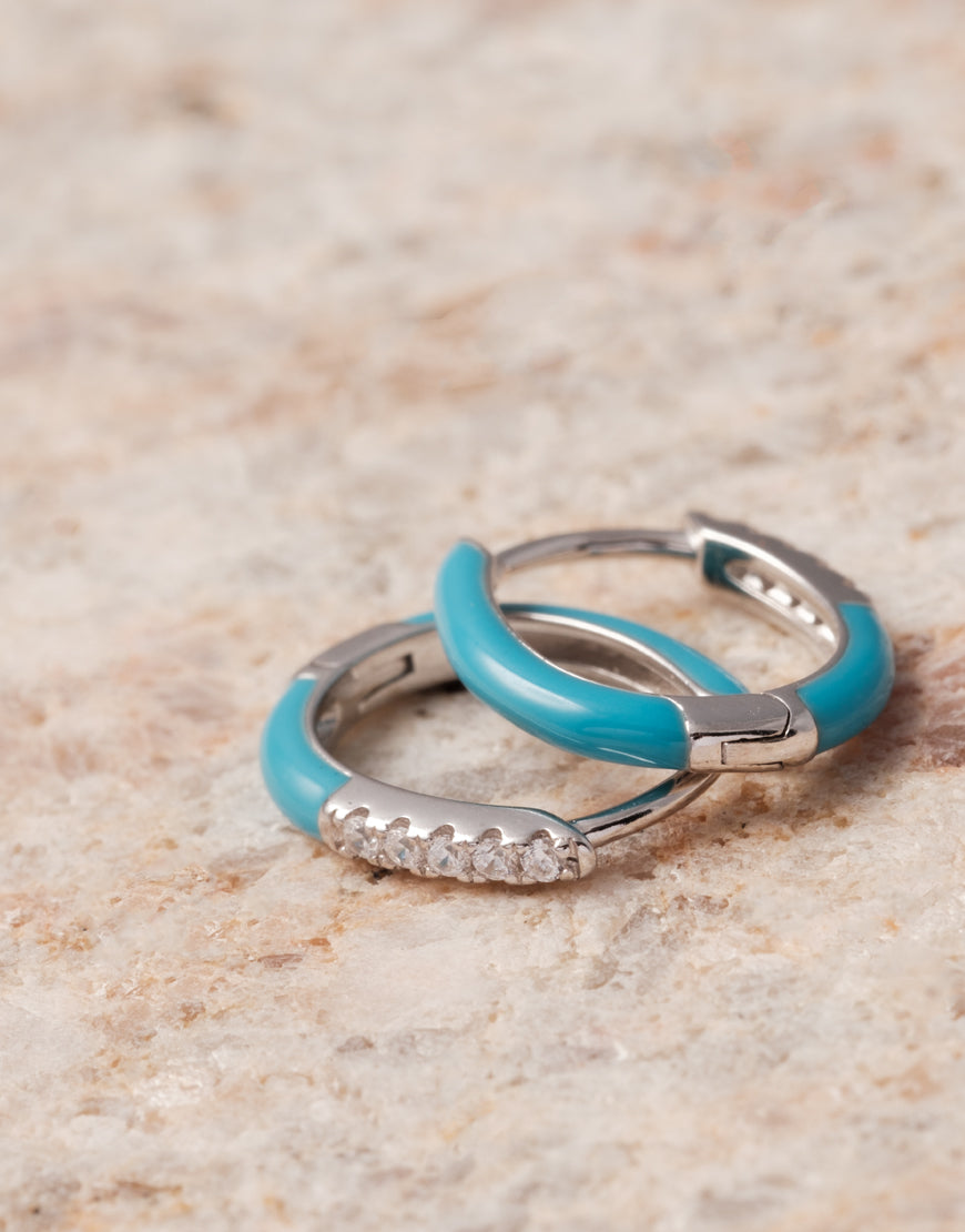 Turquoise Mini hoop with Hinge