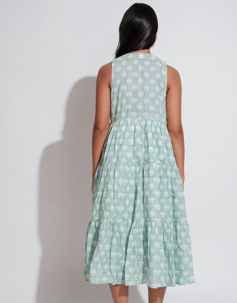 Liya Dress- Mint Green Print
