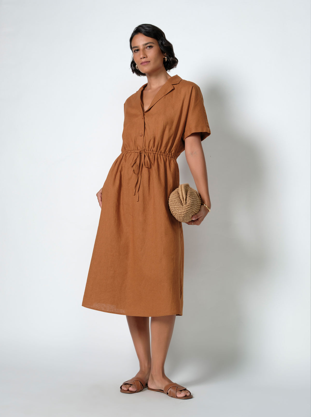 Moon Linen Midi Dress