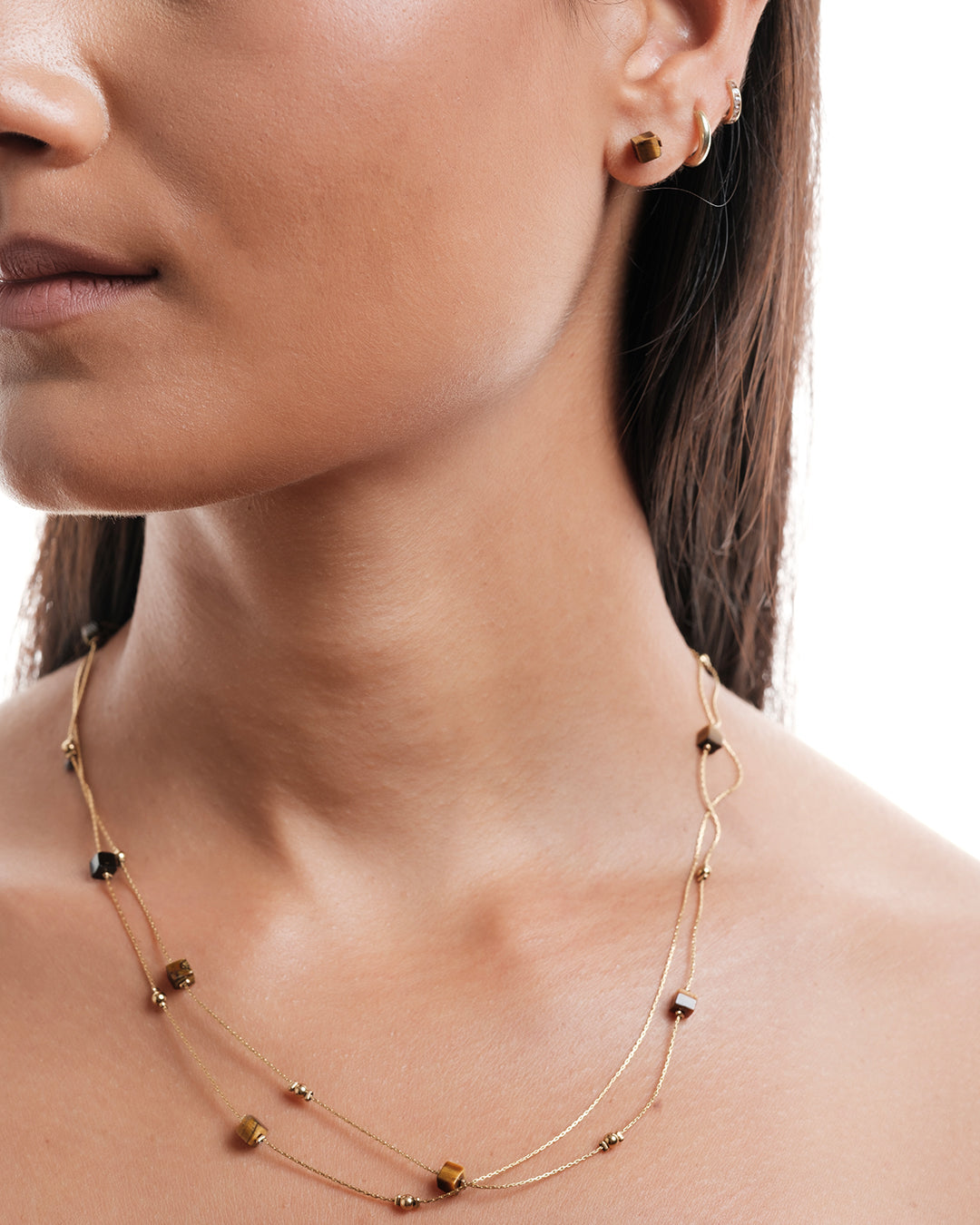 Two Layered Brown Bead Necklace