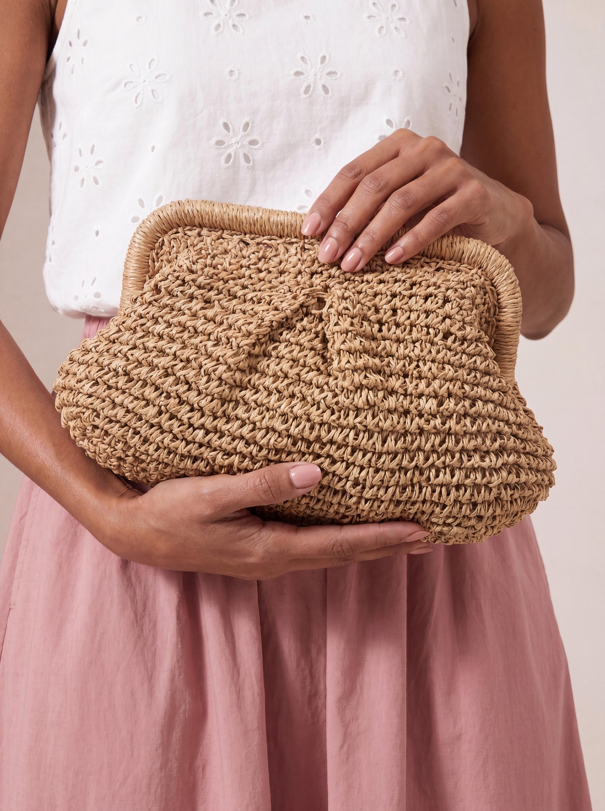 Raffia Pillow Clutch
