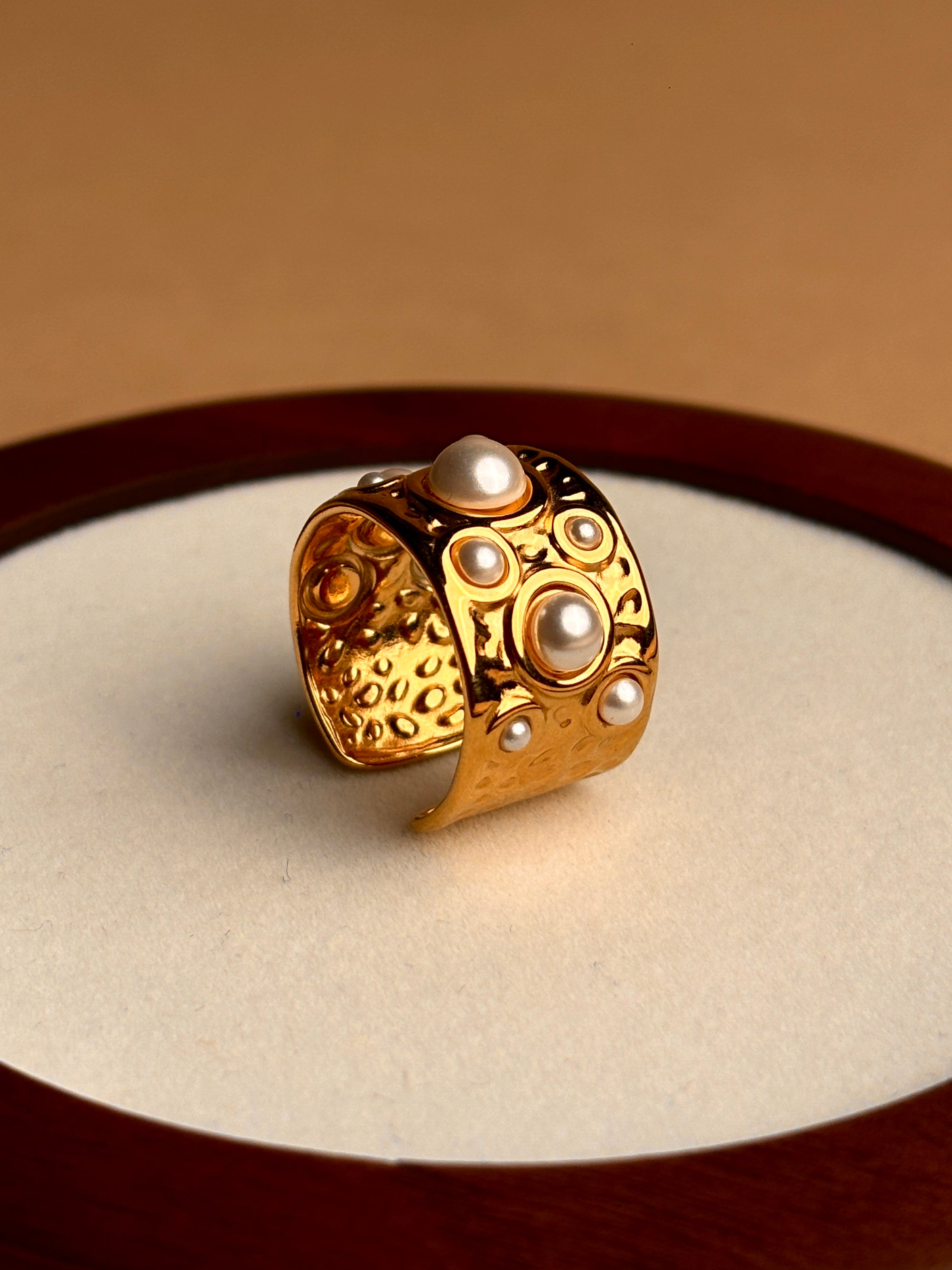 Gold Ring with Pearls