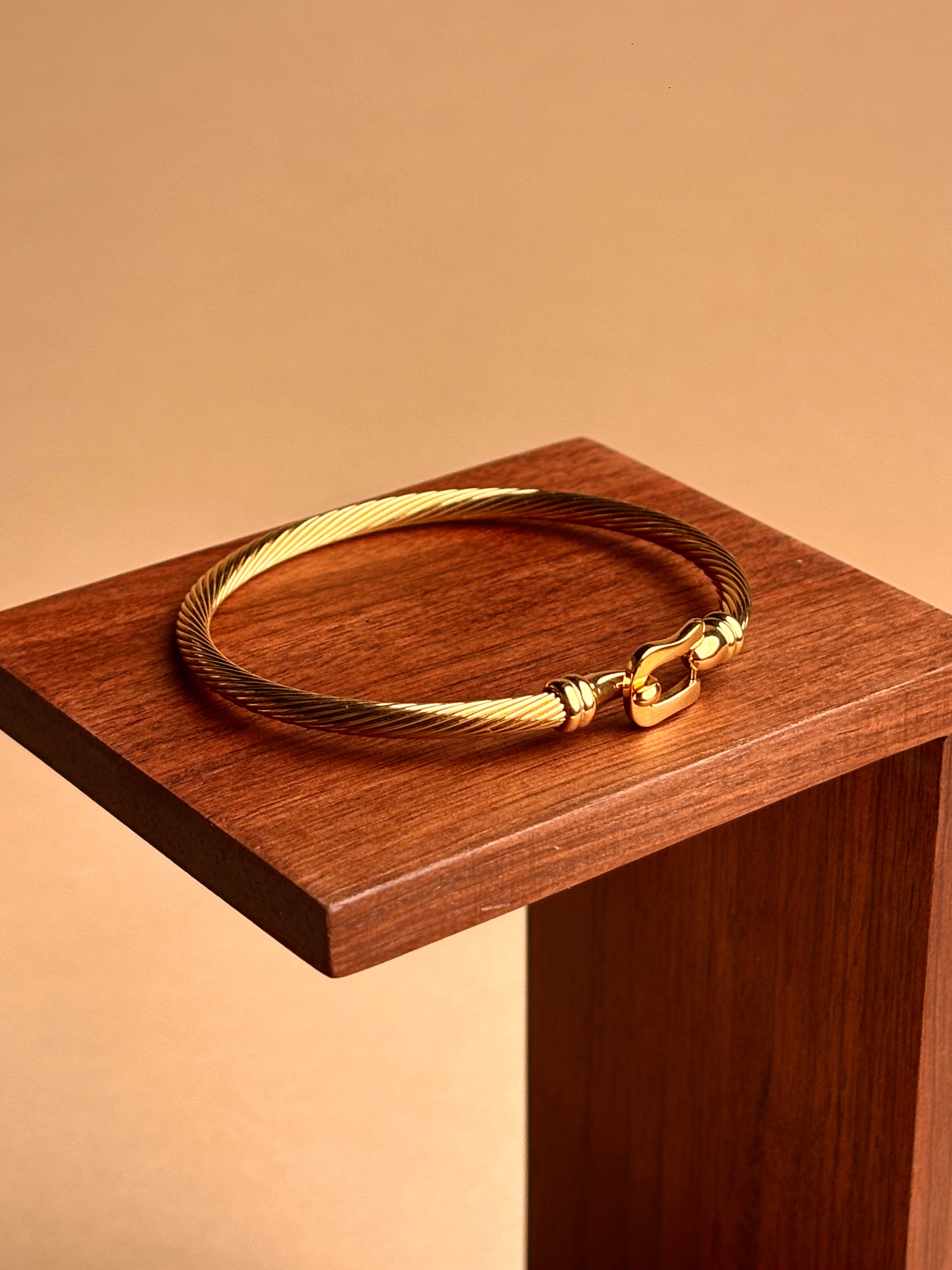 Gold Bangle with Clasp