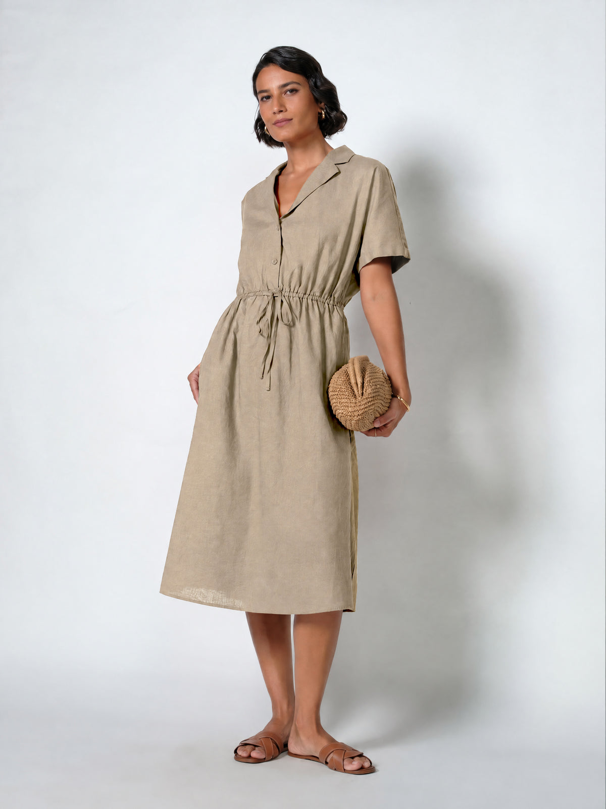 Moon Linen Midi Dress